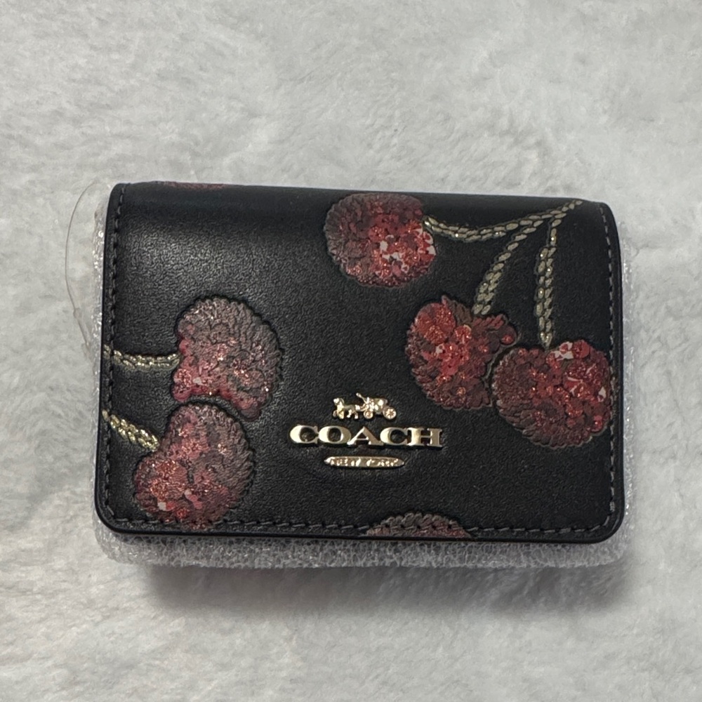 Coach Black and Red Cherry Women's Wallet/crossbody